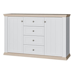 Komoda 150 cm Pontypool PNTK233 biały/dąb riva
