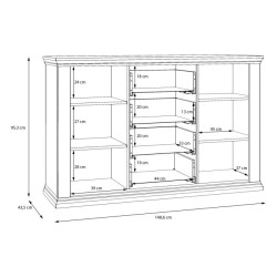 Komoda 150 cm Pontypool PNTK233 biały/dąb riva