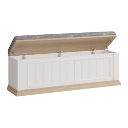 Ławeczka tapicerowana Pontypool PNTD011 biały/dąb riva