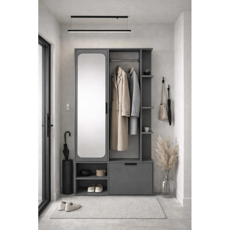 Garderoba z Lustrem Nala Jarstol Szary Diamentowy