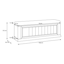Ławeczka tapicerowana Pontypool PNTD011 dąb mauvella/uni wolfram szary