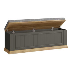 Ławeczka tapicerowana Pontypool PNTD011 dąb mauvella/uni wolfram szary