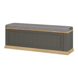 Ławeczka tapicerowana Pontypool PNTD011 dąb mauvella/uni wolfram szary