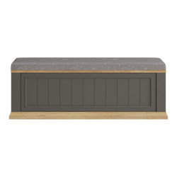 Ławeczka tapicerowana Pontypool PNTD011 dąb mauvella/uni wolfram szary