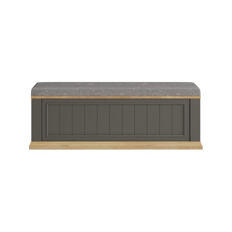 Ławeczka tapicerowana Pontypool PNTD011 dąb mauvella/uni wolfram szary