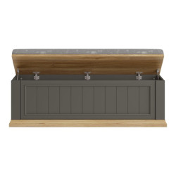 Ławeczka tapicerowana Pontypool PNTD011 dąb mauvella/uni wolfram szary