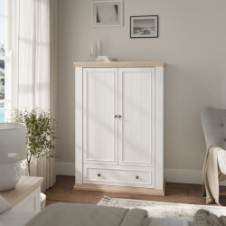 Wysoka komoda Pontypool PNTK423 biały/dąb riva