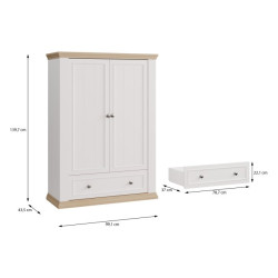 Wysoka komoda Pontypool PNTK423 biały/dąb riva