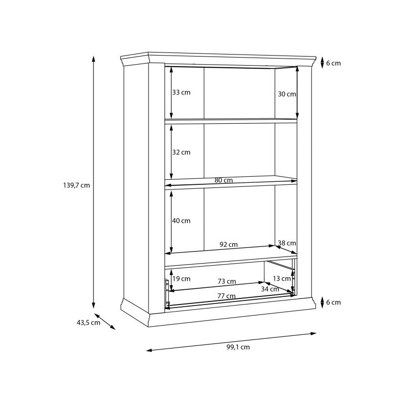 Wysoka komoda Pontypool PNTK423 biały/dąb riva
