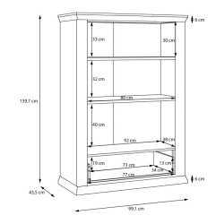 Wysoka komoda Pontypool PNTK423 dąb mauvella/uni wolfram szary