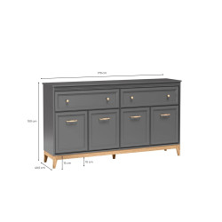 Komoda 2S4D Tarra TA-2 Jarstol Szary Diamentowy