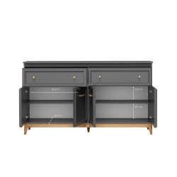 Komoda 2S4D Tarra TA-2 Jarstol Szary Diamentowy