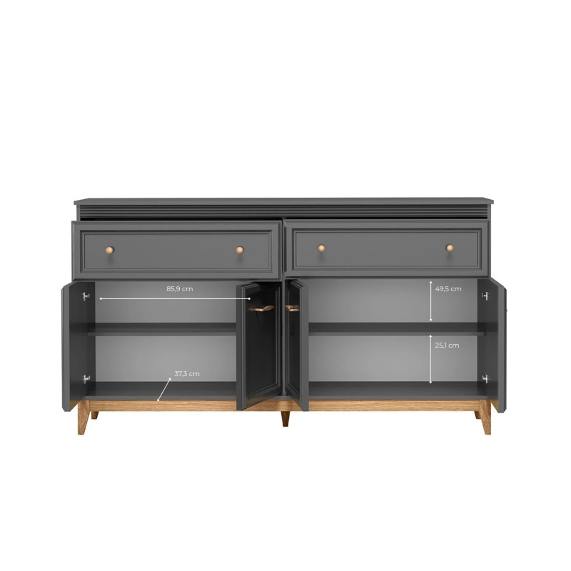 Komoda 2S4D Tarra TA-2 Jarstol Szary Diamentowy