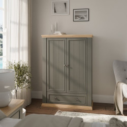 Wysoka komoda Pontypool PNTK423 dąb mauvella/uni wolfram szary