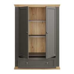 Wysoka komoda Pontypool PNTK423 dąb mauvella/uni wolfram szary