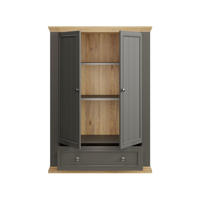 Wysoka komoda Pontypool PNTK423 dąb mauvella/uni wolfram szary