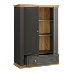 Wysoka komoda Pontypool PNTK423 dąb mauvella/uni wolfram szary