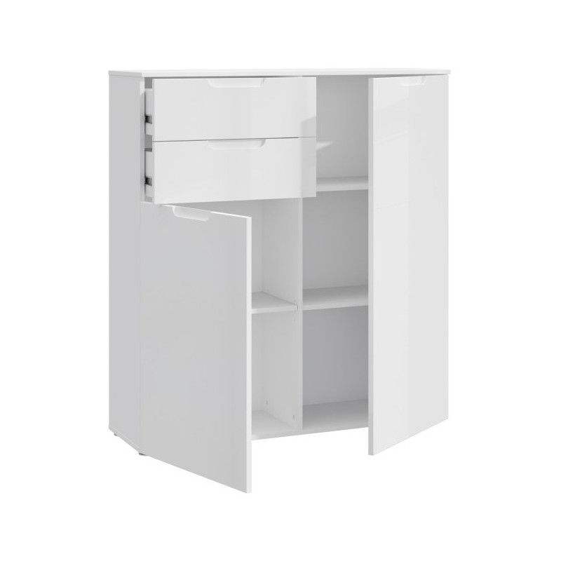 Komoda nowoczesna z 2 szufladami Sapporo SNNK421 biały