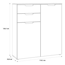 Komoda nowoczesna z 2 szufladami Sapporo SNNK421 biały