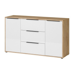 Komoda 3 szuflady Orkney OKYK231 dąb mauvella/biały połysk