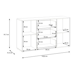 Komoda 3 szuflady Orkney OKYK231 dąb mauvella/biały połysk