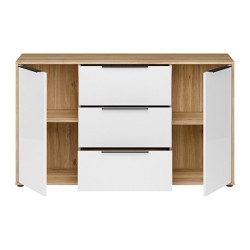 Komoda 3 szuflady Orkney OKYK231 dąb mauvella/biały połysk