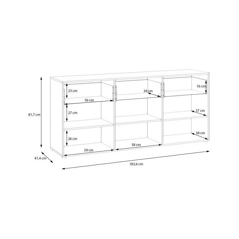 Komoda z szufladami Orkney OKYK232 dąb mauvella/biały połysk