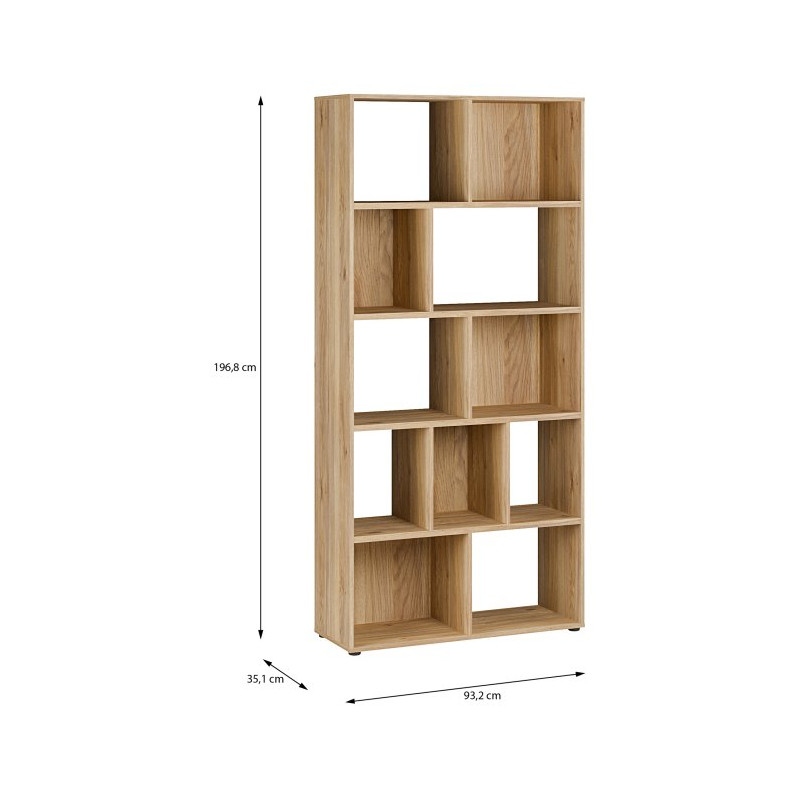 Regał z półkami otwarty Orkney OKYR721 dąb mauvella