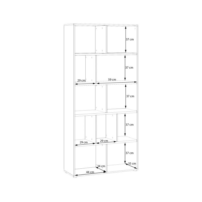 Regał z półkami otwarty Orkney OKYR721 dąb mauvella