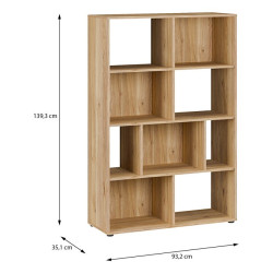 Regał z półkami otwarty Orkney OKYR421 dąb mauvella