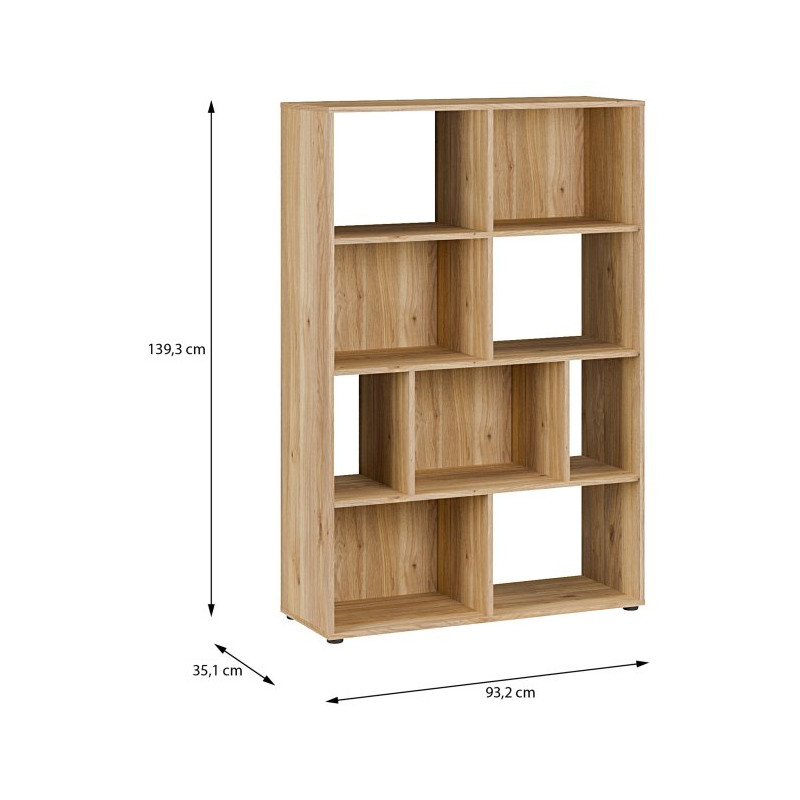 Regał z półkami otwarty Orkney OKYR421 dąb mauvella