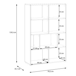 Regał z półkami otwarty Orkney OKYR421 dąb mauvella