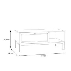 Stolik kawowy z szufladą 110x60 cm Penkridge CFTT5175L secret grey/dąb szlachetny