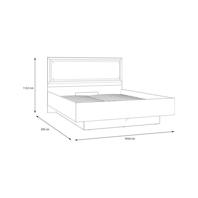Łóżko z pojemnikiem 160x200 Penkridge PQRL4162 secret grey/dąb szlachetny