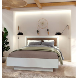 Łóżko z pojemnikiem 160x200 Penkridge PQRL4162 secret grey/dąb szlachetny