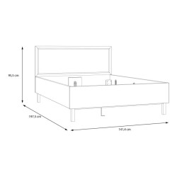 Łóżko 135x190 Penkridge PQRL2148 secret grey/dąb szlachetny