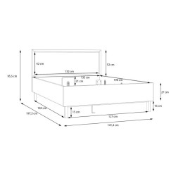 Łóżko 135x190 Penkridge PQRL2148 secret grey/dąb szlachetny