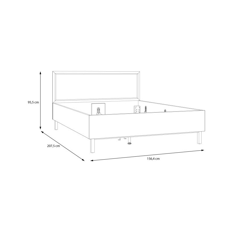 Łóżko 150x200 Penkridge PQRL2158 secret grey/dąb szlachetny