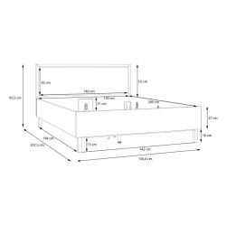 Łóżko 150x200 Penkridge PQRL2158 secret grey/dąb szlachetny