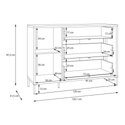 Komoda z szufladami Seravel SVLK221L piaskowy