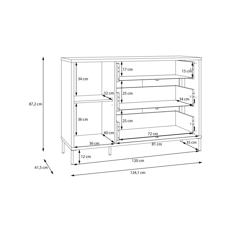Komoda z szufladami Seravel SVLK221L piaskowy