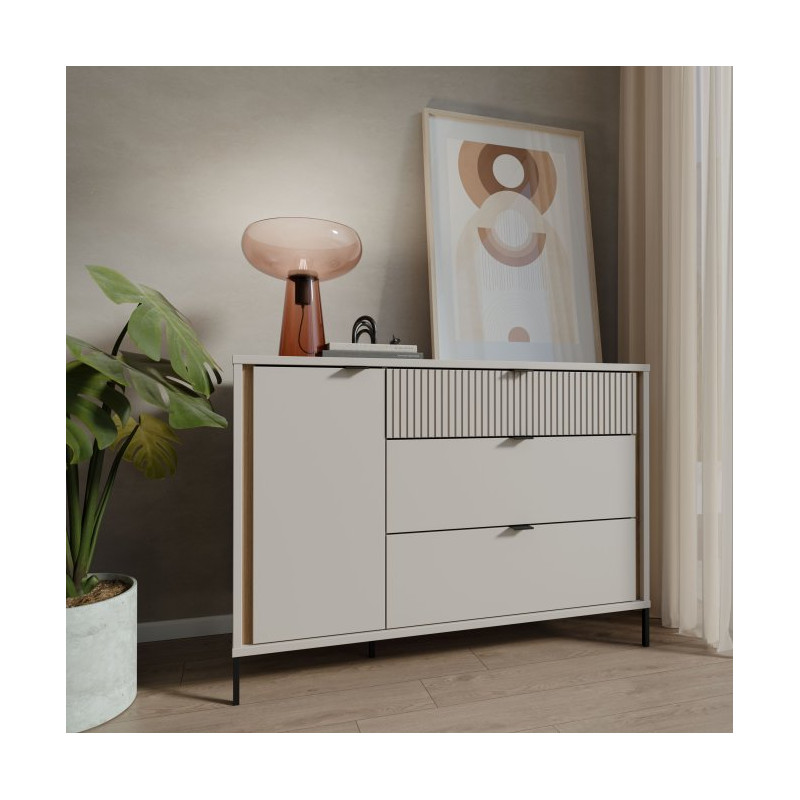 Komoda z szufladami Seravel SVLK221L piaskowy