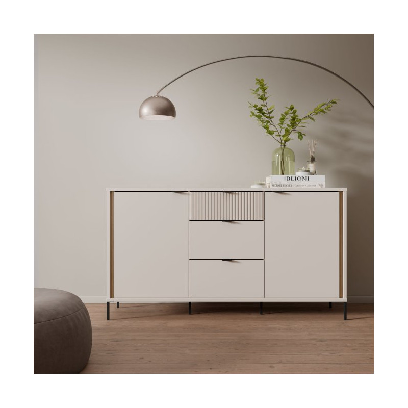Duża komoda do salonu 160 cm Seravel SVLK231 piaskowy