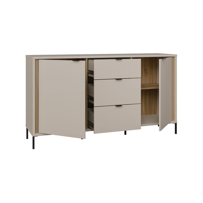 Duża komoda do salonu 160 cm Seravel SVLK231 piaskowy