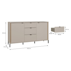 Duża komoda do salonu 160 cm Seravel SVLK231 piaskowy