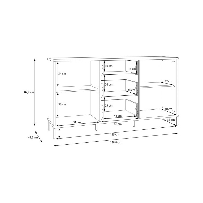 Duża komoda do salonu 160 cm Seravel SVLK231 piaskowy
