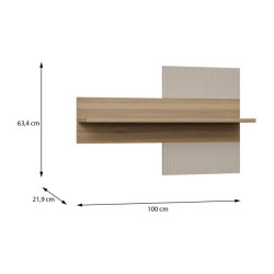 Półka wisząca 100 cm Seravel SVLB01R piaskowy/dąb mauvella