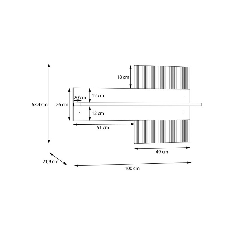 Półka wisząca 100 cm Seravel SVLB01R piaskowy/dąb mauvella