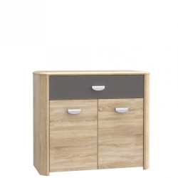 Komoda do salonu sypialni Yoop YPK23 dąb sonoma/szary antracyt