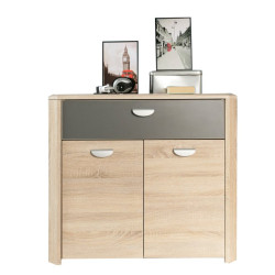 Komoda do salonu sypialni Yoop YPK23 dąb sonoma/szary antracyt